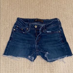 Distressed Levi jean shorts